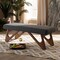 Baxton Studio Rika Grey Upholstered Walnut Brown Finished Boomerang Bench 158-9777 - alternate 4
